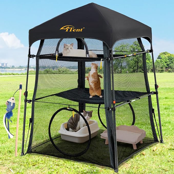 Automatic Pop-Up Cat Enclosure|3-Tier Cat Tent|Cat Cage|Outdoor Catio - Image 9