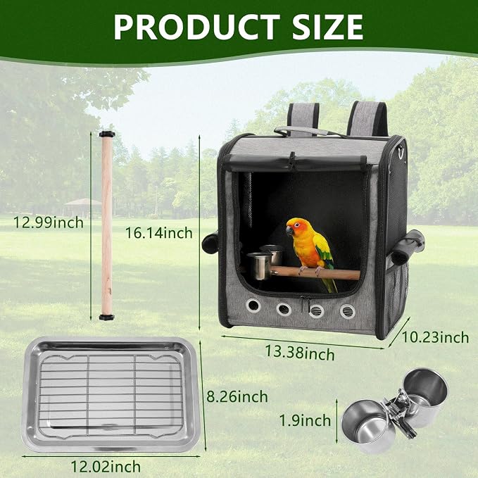 Foldable Bird Carrier Bag, Bird Backpack - Image 4