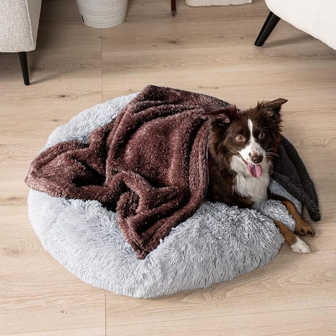 PetAmi Dog Blanket for Small Dogs Brown, Fluffy Soft Puppy Blanket, Sherpa - Image 2