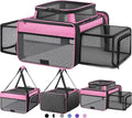 Top and 2 Sides Expandable Cat Carrier 18x13.5x9.5, TSA Airline Approved Dog by SHARLOVY