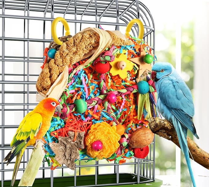 Bird Toys, Parakeet Toys Bird Foraging Toys Grass Mat Climbing Wall - Image 7