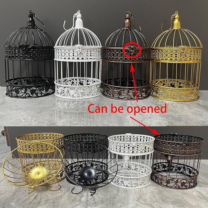 Round Birdcages Vintage Decorative Iron Bird cage Wedding Decor Flower cage - Image 3