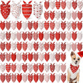 Chunful 100 Pieces Christmas Dog Bandanas Bulk Red and White Xmas Bandanas by Chunful