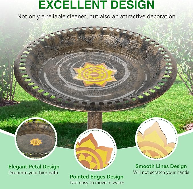 Saillong 1 Pack Bird Bath Copper Disk, Reinforced 99.99% Pure Copper Bird Bath - Image 4