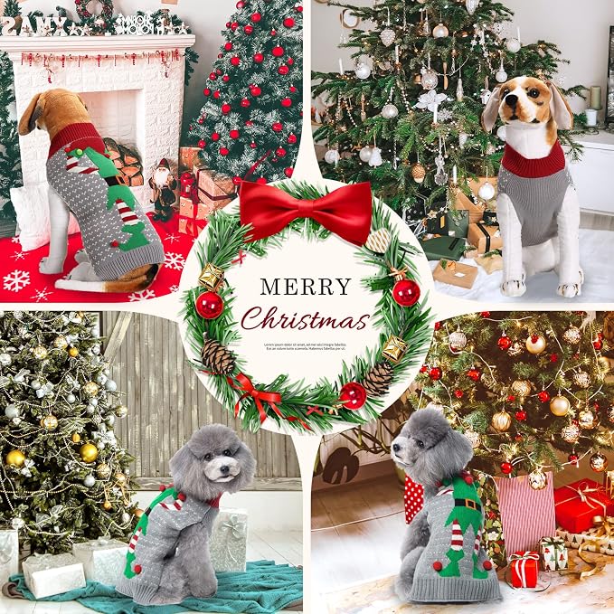 Dog Cat Ugly Christmas Sweater Boy Girl Xmas Pet Clothes Holiday Puppy Costume - Image 2