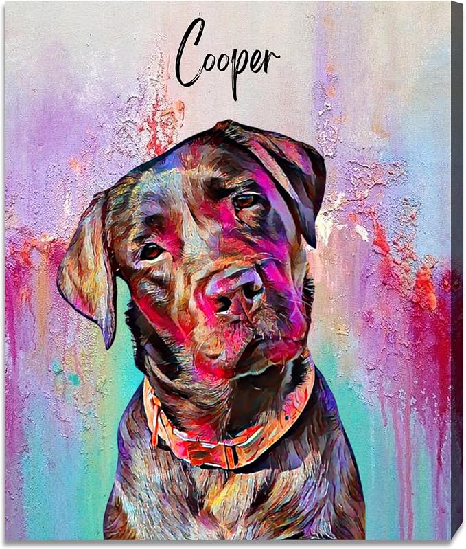 Julyly POD Custom Dog Portrait, Personalized Canvas Wall Art by JulylyPOD