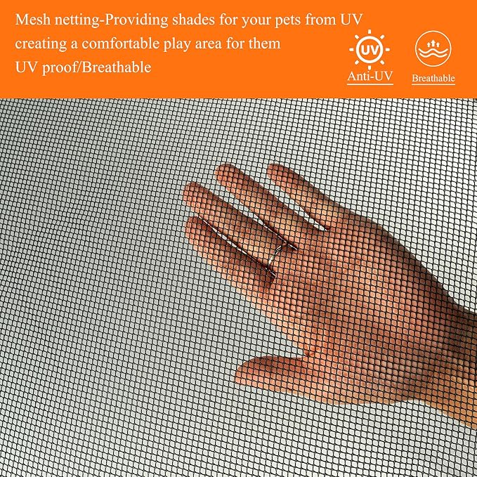 PJYuCien Dog Playpen Mesh Top Cover, Fits 36 Inch 4 Panels Regular Square - Image 7