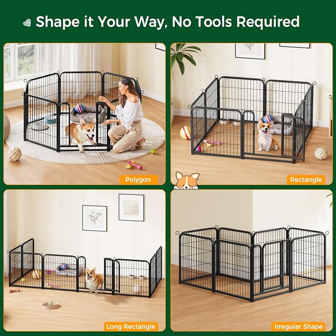 Yaheetech Dog Playpen Outdoor, 24 inch 8 Panels Dog Pen Indoor Heavy Duty Puppy - Image 6