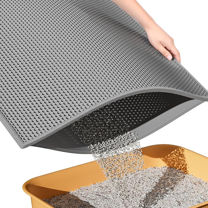 ESTHELLO Cat Litter Mat, Cat Litter Trapping Mat, Honeycomb Double Layer Design by ESTHELLO