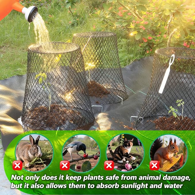 Anothera 20Pcs Chicken Wire Cloche Plant Covers, 9.2×9.2 Inches Plant - Image 4