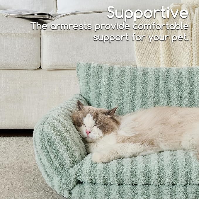 Hollypet Cat Bed Fluffy Plush Mutifuctional Double-Layer Soft Pet Couch - Image 4