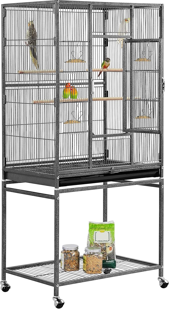 Yaheetech 54-inch Wrought Iron Standing Large Parrot Parakeet Flight Bird Cage by Yaheetech
