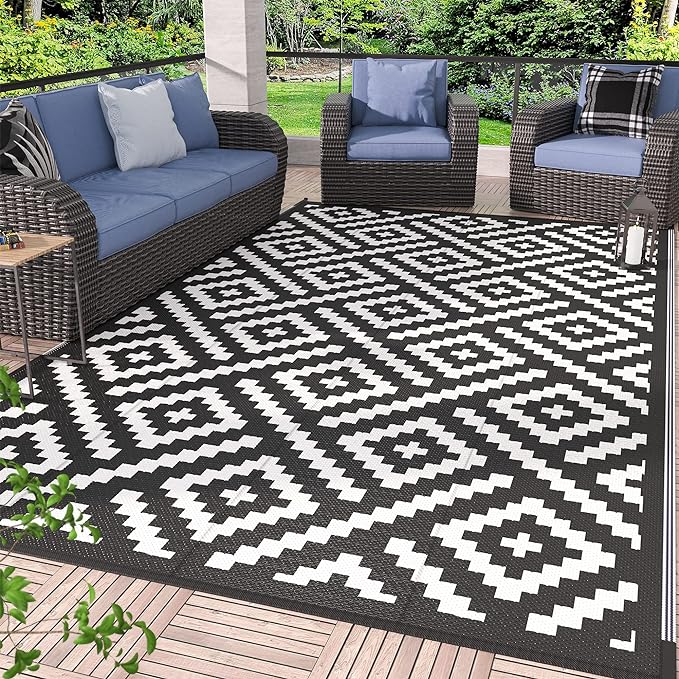 GENIMO 5x8 Outdoor Rug Waterproof, Reversible Mats, Outdoor Area Rug, Plastic by GENIMO