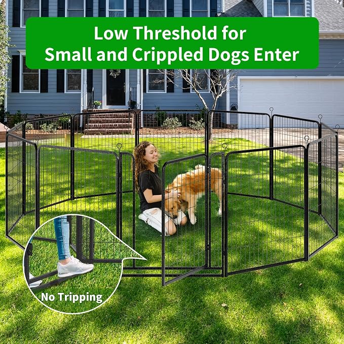 Dog Playpen Outdoor Extra Wide 16 Piece Panels Heavy Duty Dog Fence 40" Height - Image 2