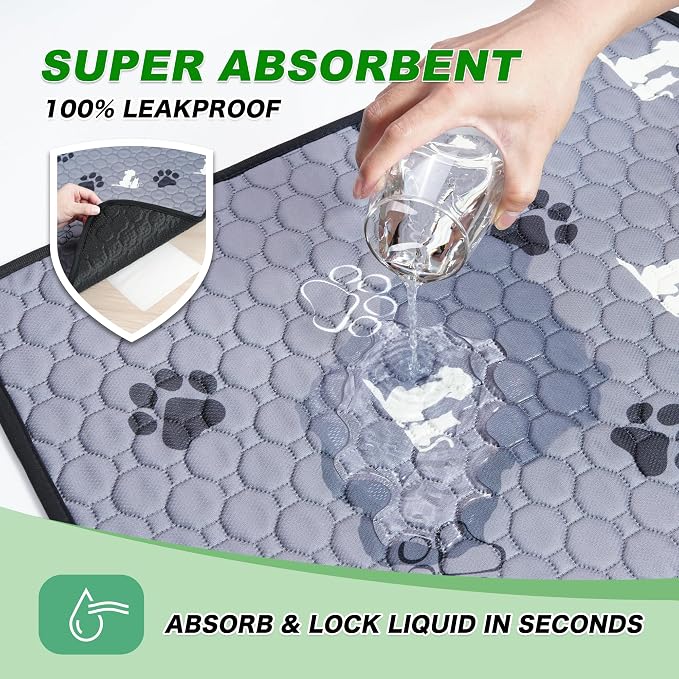 Washable Pee Pads for Dogs, Extra Large Dog Mat, Absorbent Reusable Training - Image 2