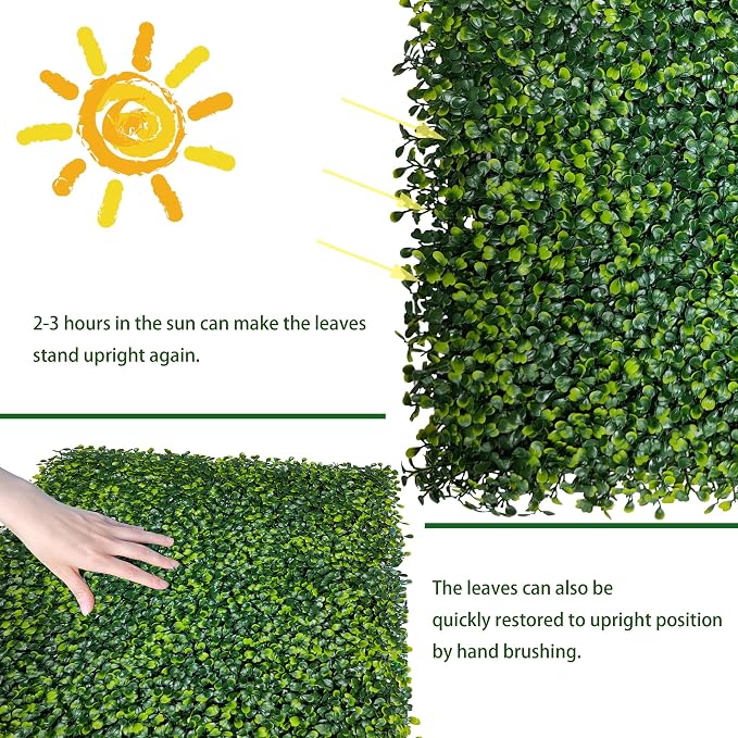 Artificial Ivy Privacy Fence Wall Screen: 72 X144 in UV-Anti Faux Boxwood Roll - Image 5