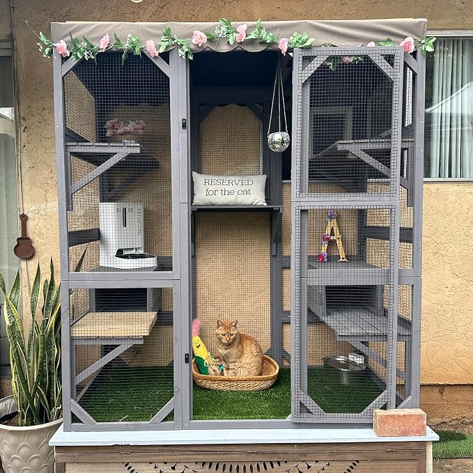 Aivituvin Cat House Outdoor Catio Kitty Enclosure by Aivituvin