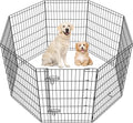 Yaheetech 34" High 8 Panel Foldable Metal Dog Exercise Pen Pet Playpen Dog by Yaheetech