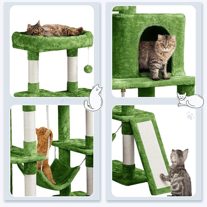 Yaheetech Cat Tree Cat Tower, 63in Multi-Level Cat Tree - Image 4