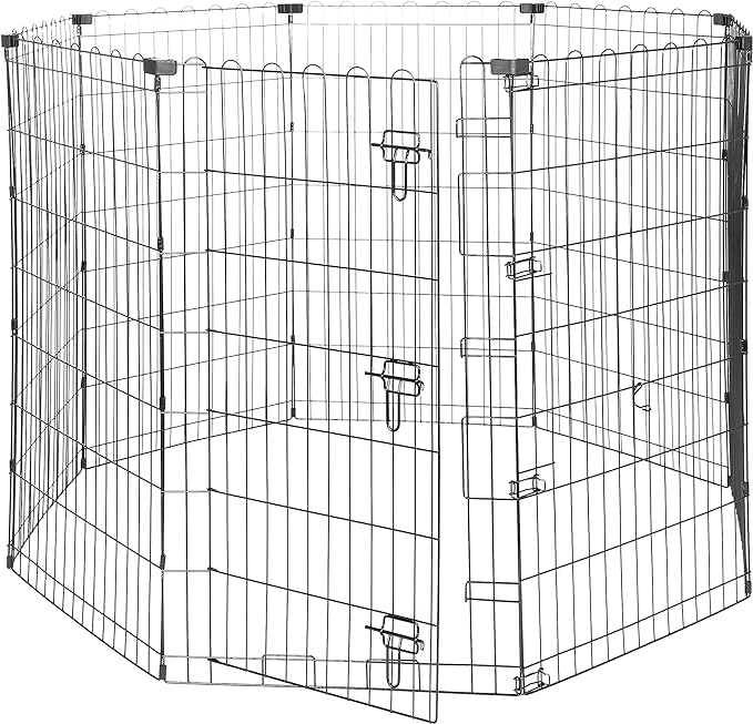 Amazon Basics Foldable Octagonal Metal Exercise Dog Playpen, Indoor/Outdoor by AmazonBasics