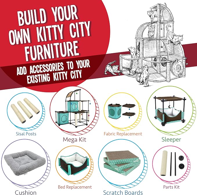 Kitty City Claw Indoor and Outdoor Mega Kit Cat Furniture, Cat Sleeper - Image 2