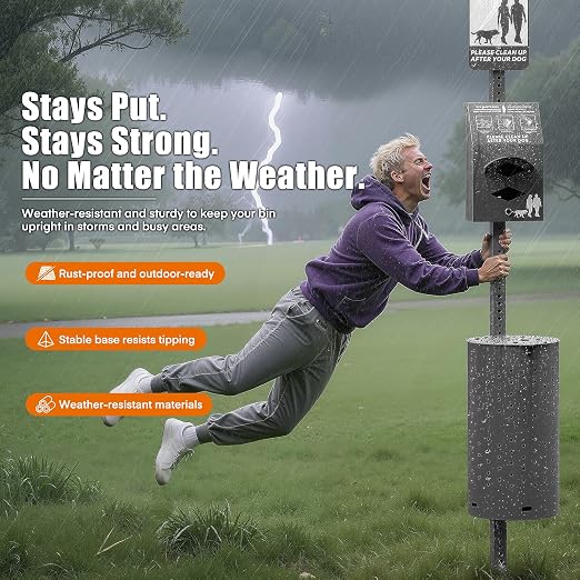 Dog Waste Station Outdoor, Pet Waste Disposal Station Rustproof Aluminum - Image 3