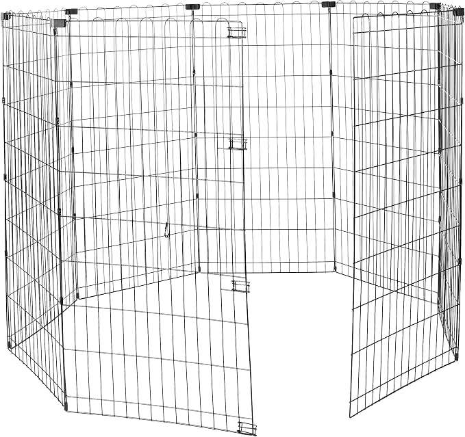 Amazon Basics Foldable Octagonal Metal Exercise Dog Playpen, Indoor/Outdoor by AmazonBasics