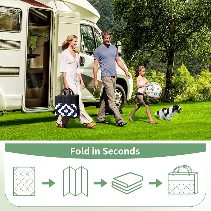 GENIMO Outdoor Rug for Patio Clearance, Reversible Plastic Camping Rugs - Image 7