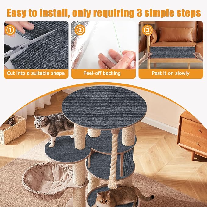 Cat Scratching mat Self-Adhesive, Trimmable Furniture Protector - Image 5