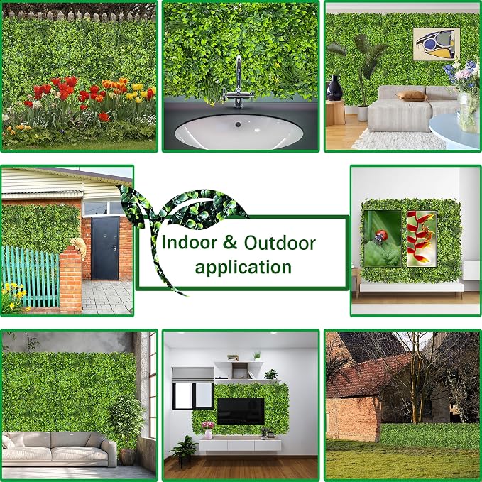 Artificial Plant Wall Roll: 60 X 120 in UV-Anti Ivy Privacy Fence Screen Faux - Image 5
