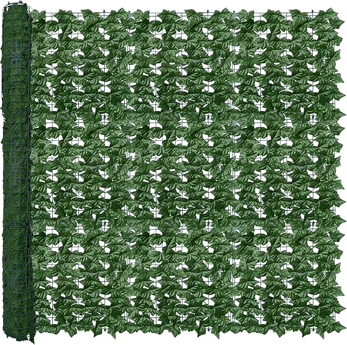 Artificial Ivy Privacy Fence Wall Screen, 60X120 in UV-Anti Faux Greenery by ODTORYHOME