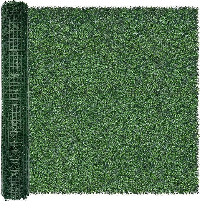 Artificial Ivy Privacy Fence Wall Screen: 72 X144 in UV-Anti Faux Boxwood Roll by ODTORYHOME