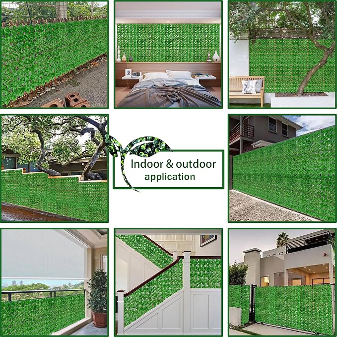 Artificial Ivy Privacy Fence Wall Screen, 40X120 in UV-Anti Faux Greenery - Image 5