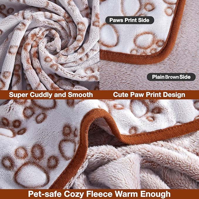 Stuffed Brown Small Premium Soft Dog Blanket, - Image 3