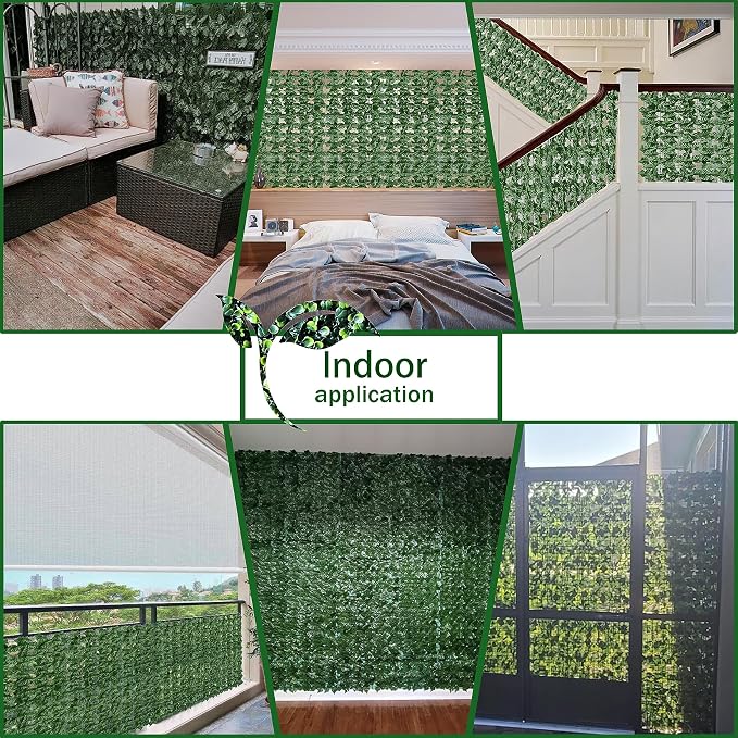 Artificial Fence Privacy Screen: 5FT x 50FT UV-Anti Faux Greenery Backdrop Ivy - Image 5